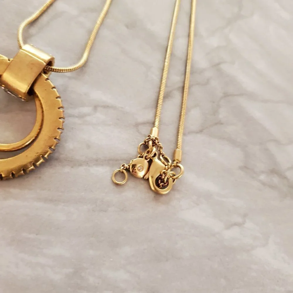 ✨ J.Crew snake Chain Rhinesontes Crystals Hoops Pendant Statement Necklace ✨